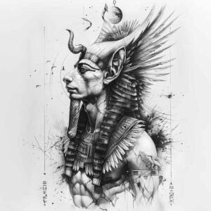 other-egypt tattoo design ideas textured shading powerful determination and power