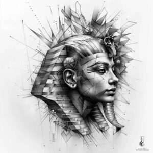 other-egypt tattoo design ideas Surrealism ghostly shapes spiritual for lower chest