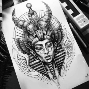 other-egypt tattoo design ideas vivid detail spiritual for upper chest