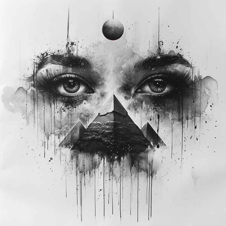 other-egypt tattoo design ideas Surrealism dreamscape spiritual symbol of determination