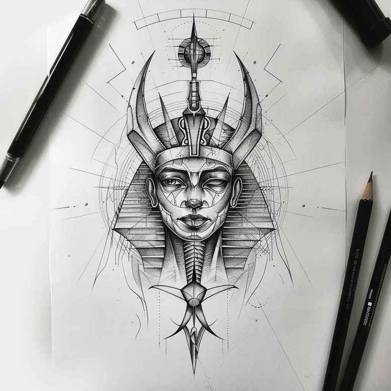 other-egypt tattoo design ideas real-life shading symbolic for back of neck