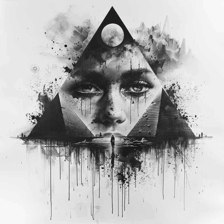 other-egypt tattoo design ideas Surrealism fluid forms symbolic meaning for shoulder