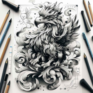 gradient-tones – tattoo design ideas free ai generated – few-strokes – for-foot – Gallery: other-fantastic-inkby-ai