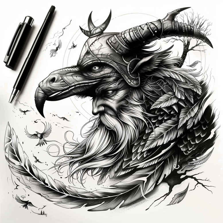 other-fantastic tattoo design ideas Surrealism fluid forms detailed anatomy perseverance and power