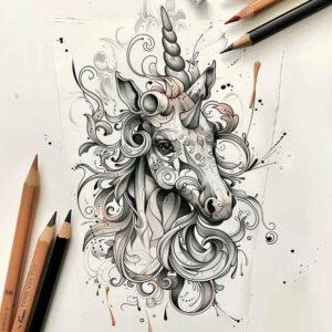 other-fantastic tattoo design ideas real-life shading fantasy landscape symbolising perseverance