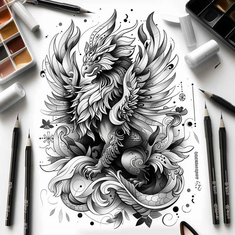 other-fantastic tattoo design ideas true rendering mythical for outer arm