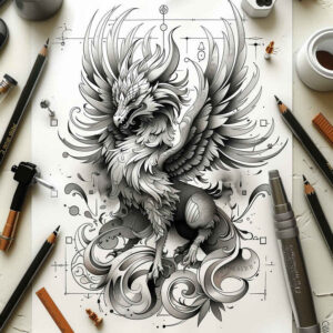 other-fantastic tattoo design ideas clean lines mythical symbolising perseverance