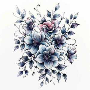 3d-flower-tattoo – tattoo design ideas free ai generated – surrealism-melted-shapes – for-full-back – Gallery: other-flowers-inkby-ai