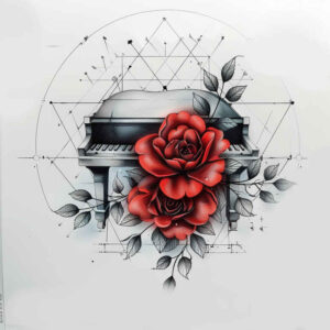abstract-flower-tattoo – tattoo design ideas free ai generated – neotraditional-artistic-contrast – for-upper-back – Gallery: other-flowers-inkby-ai