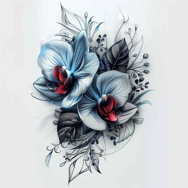abstract-flower-tattoo – tattoo design ideas free ai generated – surrealism-altered-reality – for-side-torso – Gallery: other-flowers-inkby-ai