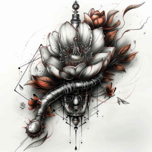 abstract-flowers – tattoo design ideas free ai generated – neotraditional-saturated-hues – for-biceps – Gallery: other-flowers-inkby-ai