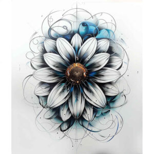 artistic-flower-tattoo – tattoo design ideas free ai generated – neotraditional-bold-texture – for-triceps – Gallery: other-flowers-inkby-ai