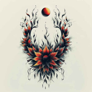 artistic-flower-tattoo – tattoo design ideas free ai generated – neotraditional-refined-lines – for-neck – Gallery: other-flowers-inkby-ai