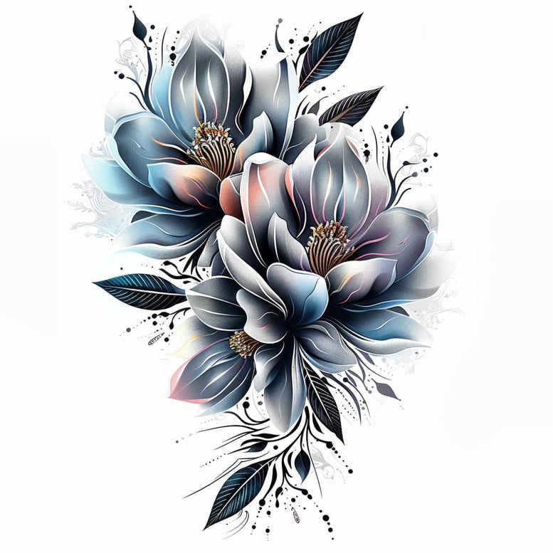 artistic-flower-tattoo – tattoo design ideas free ai generated – realism-high-resolution-tattoo – for-inner-arm – Gallery: other-flowers-inkby-ai