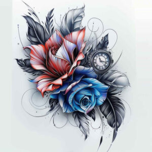 artistic-flower-tattoo – tattoo design ideas free ai generated – surrealism-distorted-reality – for-hand – Gallery: other-flowers-inkby-ai