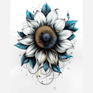 artistic-flower-tattoo – tattoo design ideas free ai generated – surrealism-fluid-forms – for-heel – Gallery: other-flowers-inkby-ai