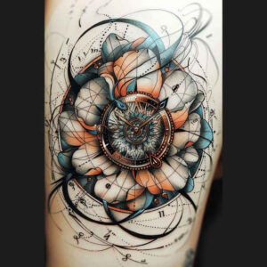artistic-flower-tattoo – tattoo design ideas free ai generated – surrealism-ghostly-shapes – for-full-back – Gallery: other-flowers-inkby-ai