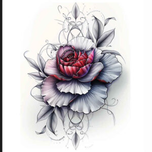 colorful-flower-tattoo – tattoo design ideas free ai generated – neotraditional-bold-color – for-full-back – Gallery: other-flowers-inkby-ai