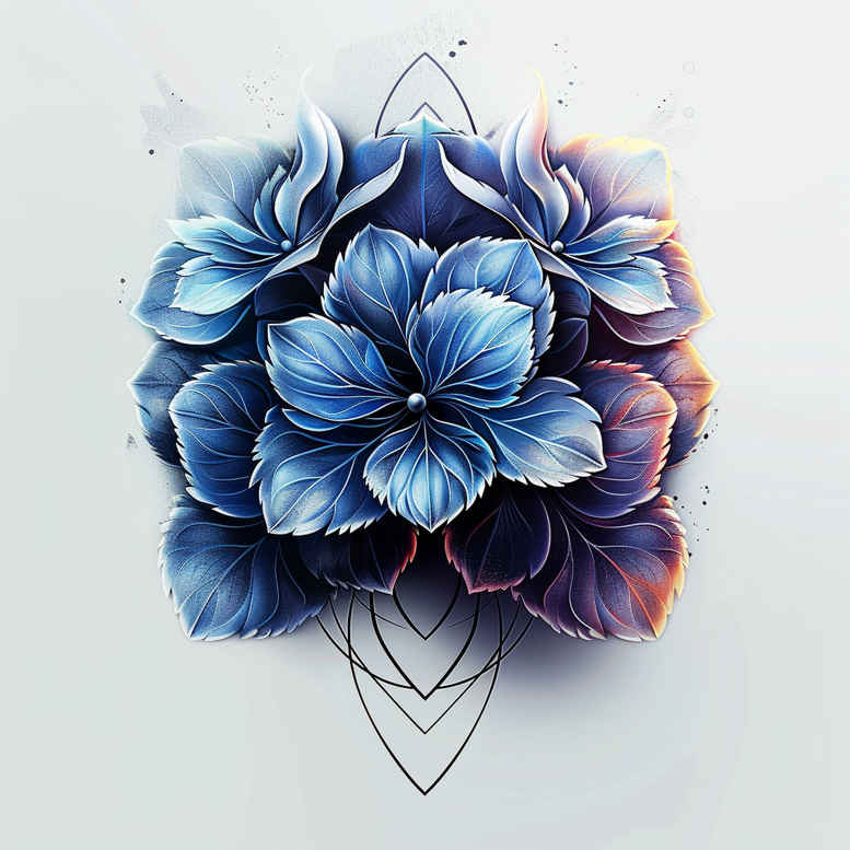 colorful-flower-tattoo – tattoo design ideas free ai generated – neotraditional-rich-shading – for-foot – Gallery: other-flowers-inkby-ai