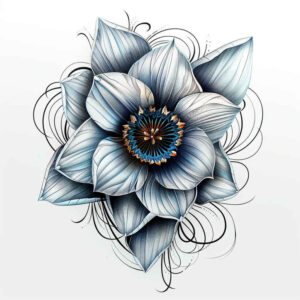 colorful-flower-tattoo – tattoo design ideas free ai generated – surrealism-fluid-motion – for-back-shoulder – Gallery: other-flowers-inkby-ai