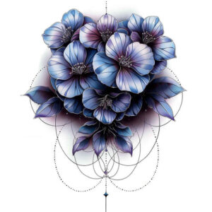 colorful-flowers – tattoo design ideas free ai generated – neotraditional-ornamental – for-ribs – Gallery: other-flowers-inkby-ai