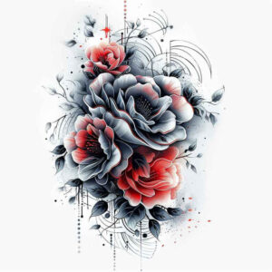colorful-flowers – tattoo design ideas free ai generated – realism-crisp-detail – for-neck – Gallery: other-flowers-inkby-ai