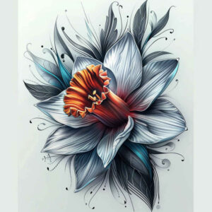 colorful-flowers – tattoo design ideas free ai generated – surrealism-metamorphosis – for-shin – Gallery: other-flowers-inkby-ai