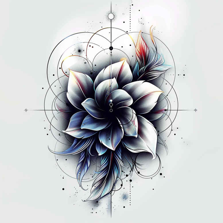 delicate-and-subtle-flowers – tattoo design ideas free ai generated – realism-ink-layering – for-upper-arm – Gallery: other-flowers-inkby-ai