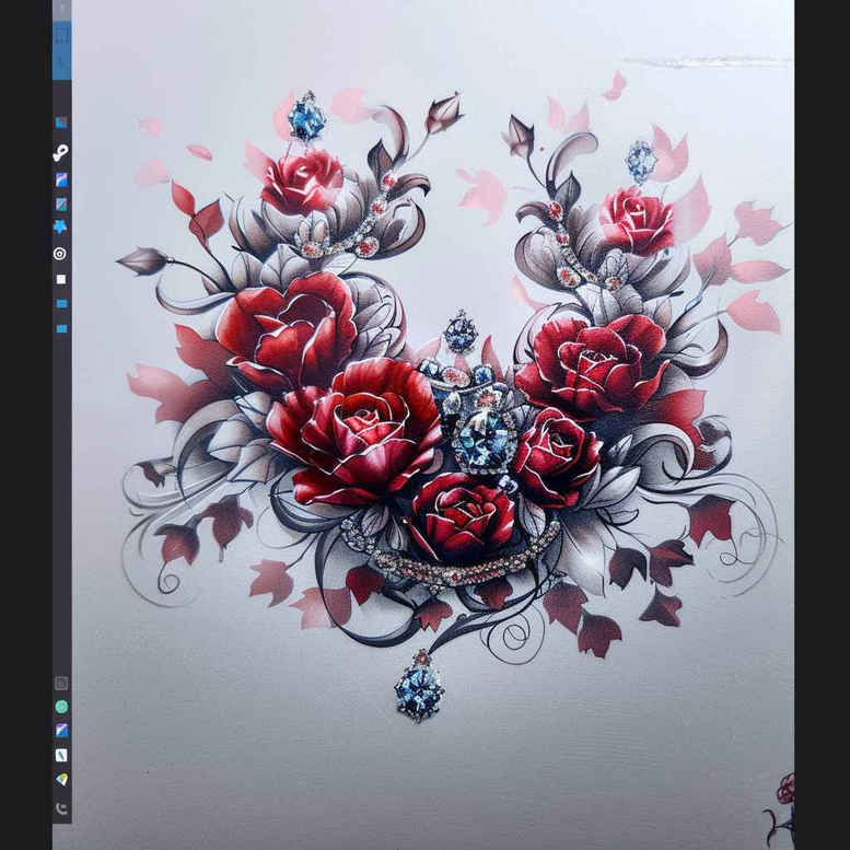 delicate-flowers – tattoo design ideas free ai generated – neotraditional-balanced-tones – for-lower-chest – Gallery: other-flowers-inkby-ai