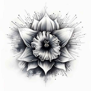 detailed-flower-tattoo – tattoo design ideas free ai generated – neotraditional-refined-detail – for-lower-back – Gallery: other-flowers-inkby-ai