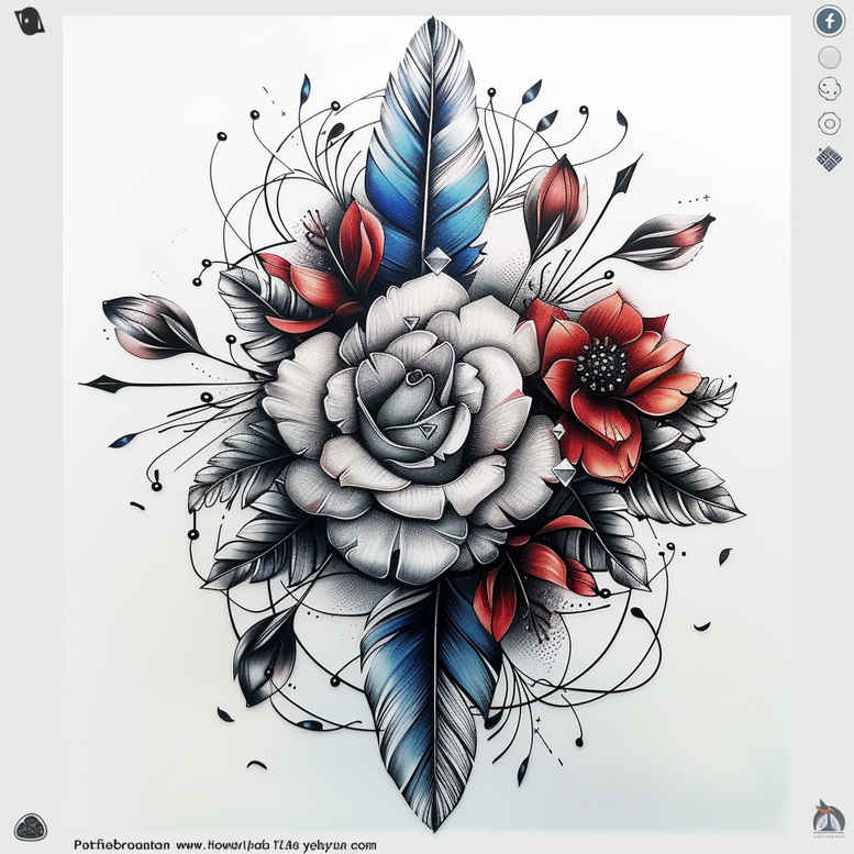 fine-line-flowers – tattoo design ideas free ai generated – realism-emotional-depth – for-arm – Gallery: other-flowers-inkby-ai