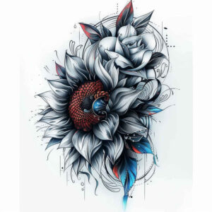 floral-tattoo – tattoo design ideas free ai generated – realism-natural-look – for-collarbone – Gallery: other-flowers-inkby-ai