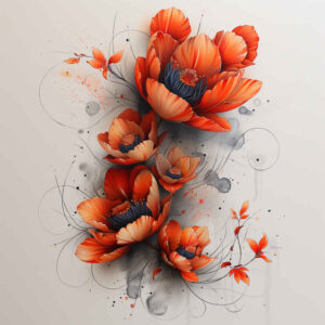 floral-tattoo – tattoo design ideas free ai generated – surrealism-unearthly – for-knee – Gallery: other-flowers-inkby-ai