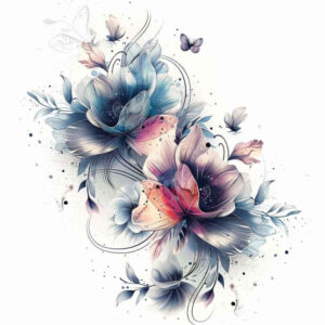flower-art-tattoo – tattoo design ideas free ai generated – realism-smooth-blackwork – for-hand – Gallery: other-flowers-inkby-ai