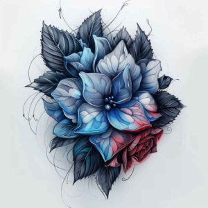 flower-artistic-tattoo – tattoo design ideas free ai generated – neotraditional-rich-shading – for-outer-arm – Gallery: other-flowers-inkby-ai