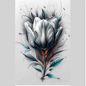 flower-decorative-tattoo – tattoo design ideas free ai generated – realism-soft-focus – for-sternum – Gallery: other-flowers-inkby-ai