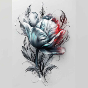 flower-decorative-tattoo – tattoo design ideas free ai generated – surrealism-floating-elements – for-inner-arm – Gallery: other-flowers-inkby-ai