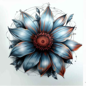 flower-detail-tattoo – tattoo design ideas free ai generated – realism-true-to-life – for-knee – Gallery: other-flowers-inkby-ai