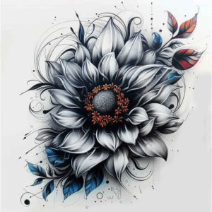 flower-detail-tattoo – tattoo design ideas free ai generated – surrealism-hallucinogenic – for-foot – Gallery: other-flowers-inkby-ai