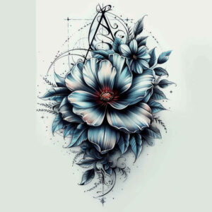 flower-detail-tattoo – tattoo design ideas free ai generated – surrealism-symbolic – for-outer-arm – Gallery: other-flowers-inkby-ai