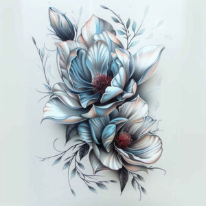 flower-energy-tattoo – tattoo design ideas free ai generated – neotraditional-precise-lines – for-inner-arm – Gallery: other-flowers-inkby-ai