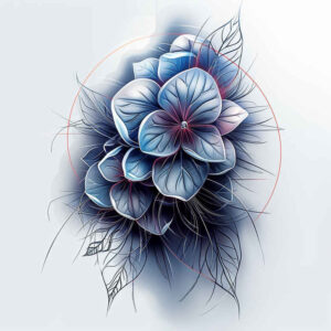 flower-energy-tattoo – tattoo design ideas free ai generated – neotraditional-textured-fills – for-sternum – Gallery: other-flowers-inkby-ai