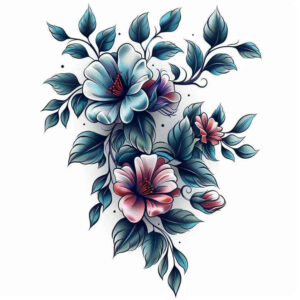 flower-expression-tattoo – tattoo design ideas free ai generated – neotraditional-vivid-detail – for-outer-arm – Gallery: other-flowers-inkby-ai