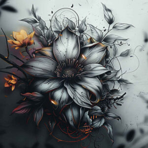 flower-expression-tattoo – tattoo design ideas free ai generated – realism-clean-background – for-wrist-side – Gallery: other-flowers-inkby-ai