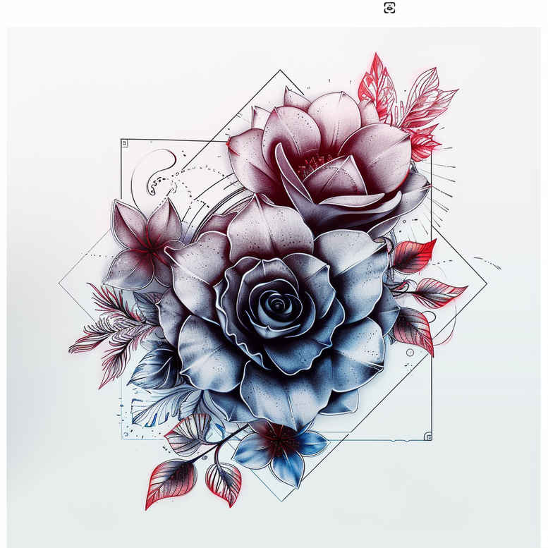 flower-harmony-tattoo – tattoo design ideas free ai generated – realism-smooth-complexion – for-palm – Gallery: other-flowers-inkby-ai
