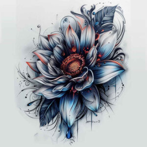 flower-life-symbol – tattoo design ideas free ai generated – surrealism-phantom – for-hip – Gallery: other-flowers-inkby-ai