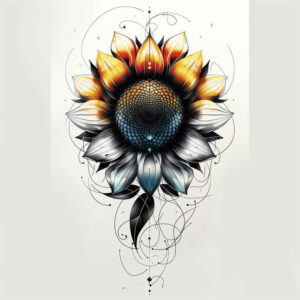 flower-life-symbol – tattoo design ideas free ai generated – surrealism-psychological-depth – for-lower-thigh – Gallery: other-flowers-inkby-ai