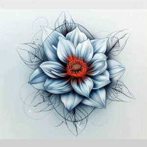 flower-life-symbol-tattoo – tattoo design ideas free ai generated – neotraditional-layered-fill – for-spine – Gallery: other-flowers-inkby-ai