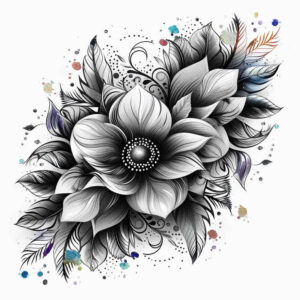 flower-life-tattoo – tattoo design ideas free ai generated – neotraditional-soft-blending – for-side – Gallery: other-flowers-inkby-ai