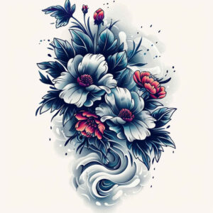 flower-life-tattoo – tattoo design ideas free ai generated – realism-dynamic-shadows – for-nape – Gallery: other-flowers-inkby-ai